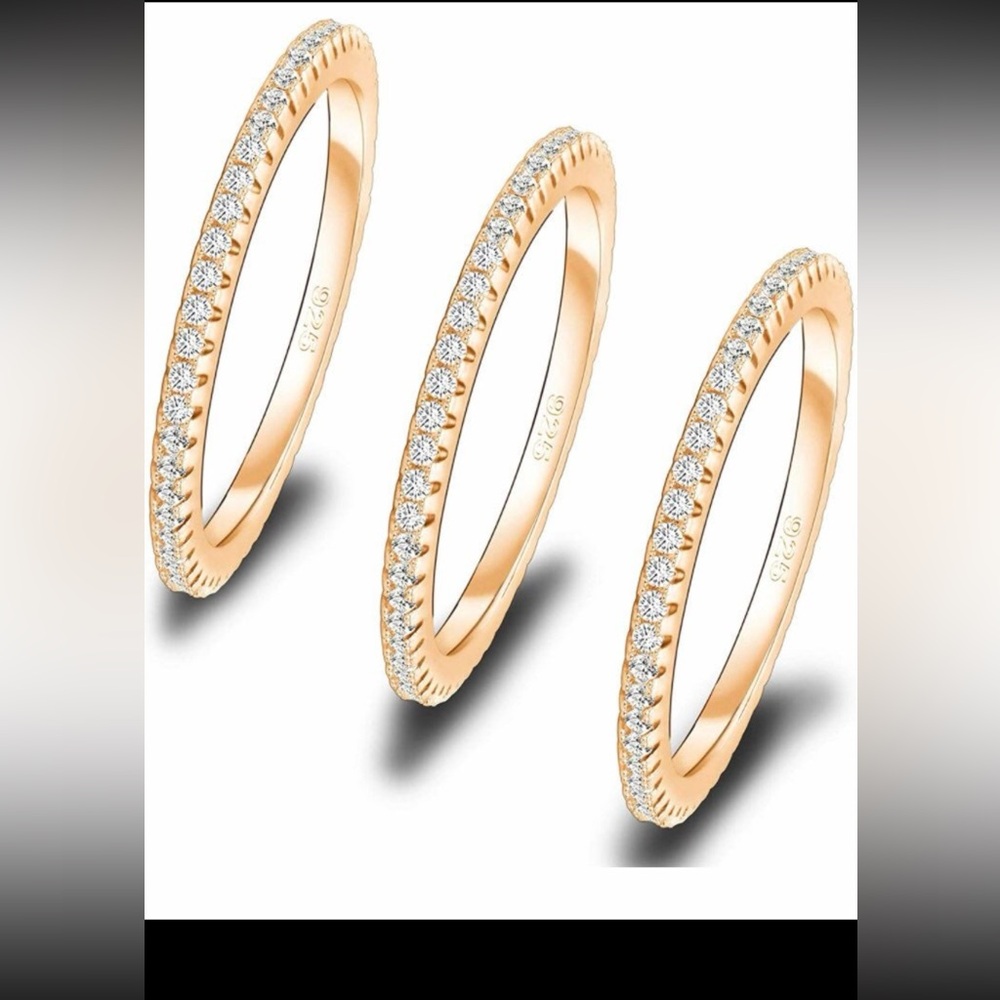 Stackable Eternity Wedding Band Rings